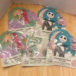 Disney Nightmare Before Christmas set of 5 Scented Facial Sheet Masks NWT